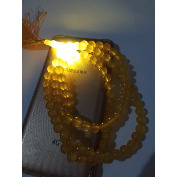 tasbih muslim batu yakut yellow sapphire / tasbih kalung batu yakut yellow sapphire murah