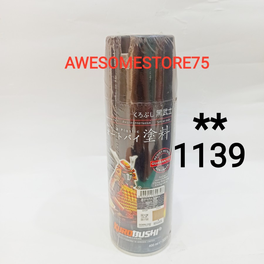 SAMURAI ** 1139 BLACK METALLIC Hitam Metalik Cat Semprot Pilox Pylox