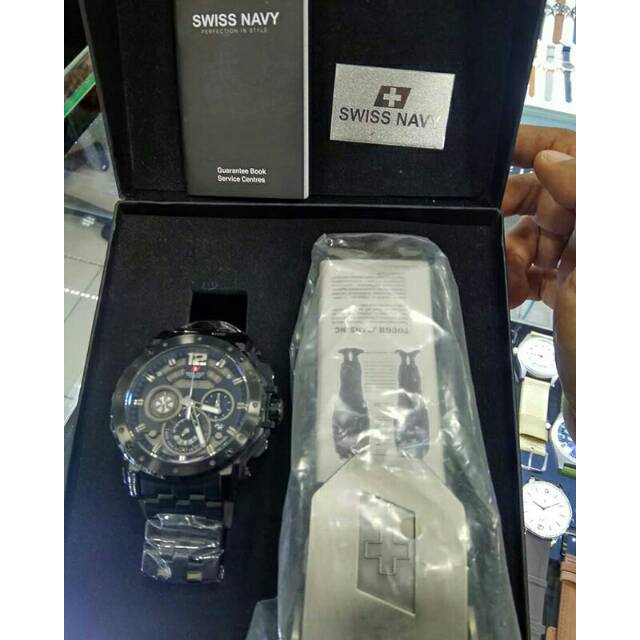 Jam Tangan Pria Swiss Navy SN 8939 Men Full Black Original