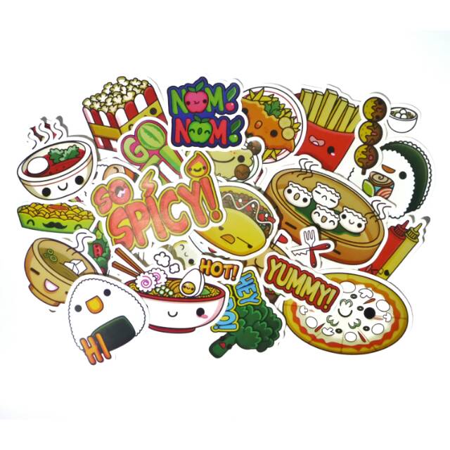 Kertas Aksesoris Scrapbook (Stiker) - Kawaii Food