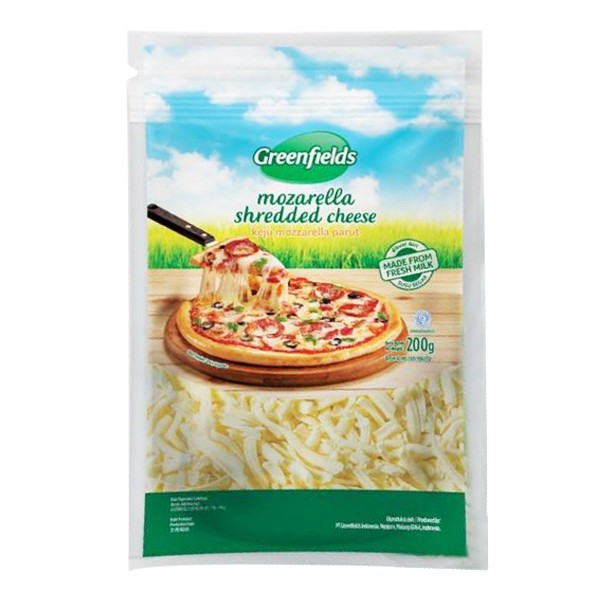 

GREENFIELDS MOZZARELA CHEESE SHREDDED 200 GR
