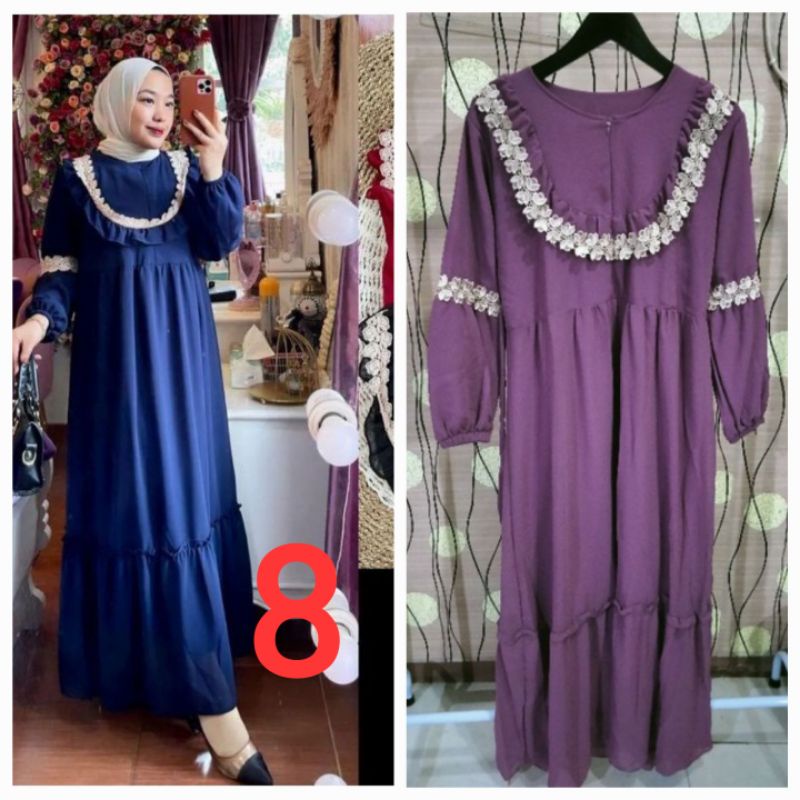 midi dress crinkle evelin sale sisa stok