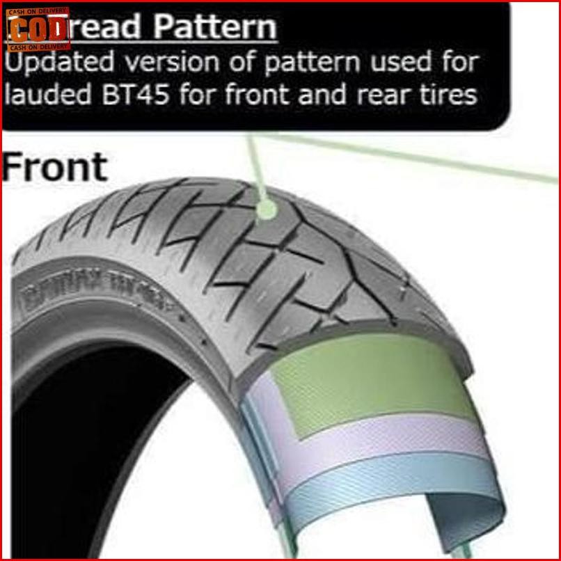 €Px) Ban 100/90-18 Bt46 Bridgestone Battlax Depan Front Rx King Original &