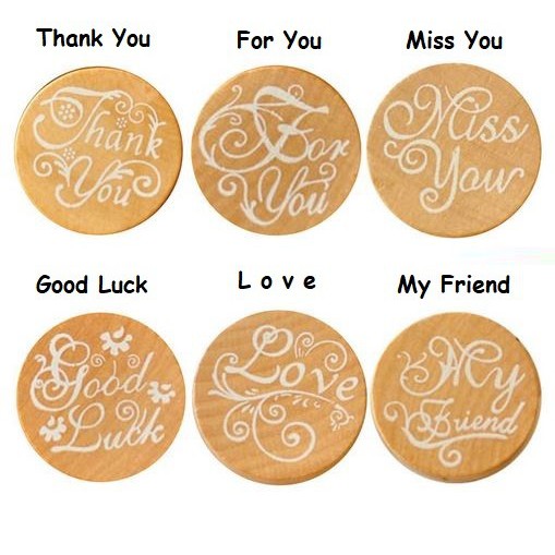 Wooden Stamp - Round Greetings Word Series