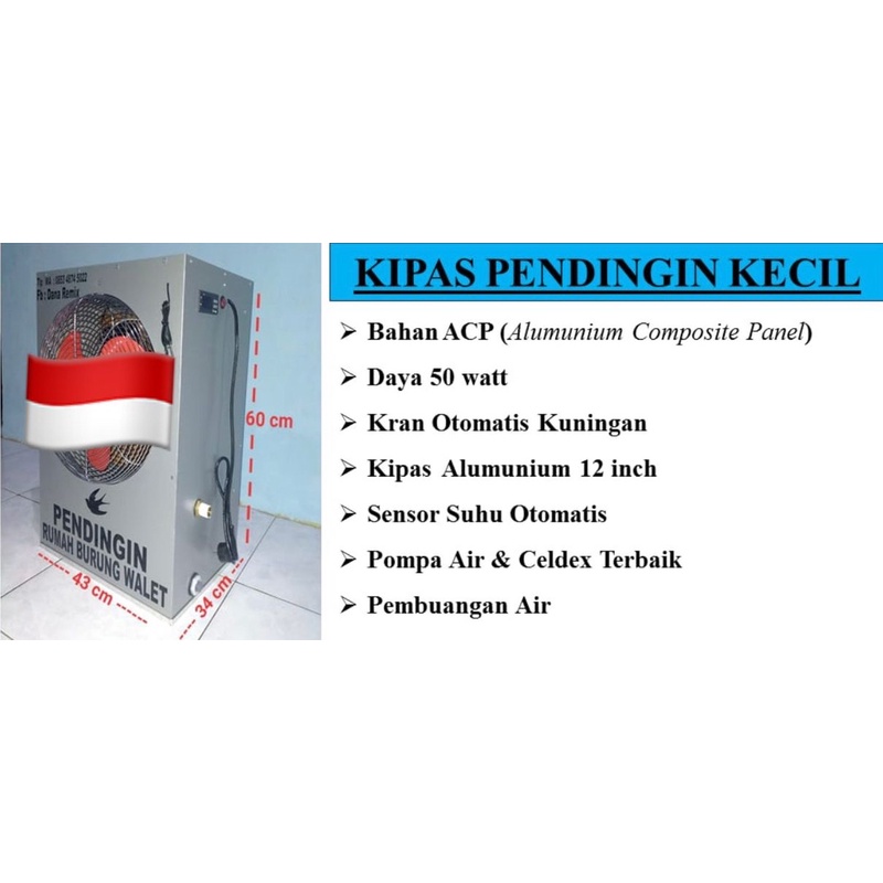 Mesin Pendingin suhu rumah burung walet ukuran kecil / mesin kabut / mesin walet / alat kelembaban /