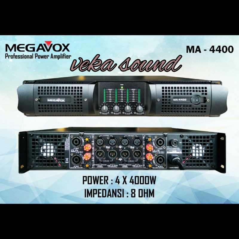 POWER AMPLIFIER MEGAVOX MA-4400 AMPLI MEGAVOX MA-4400