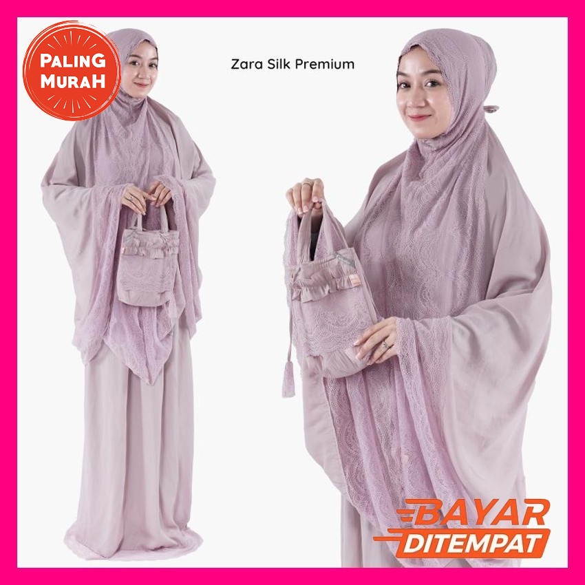 Mukena Andin Ikatan Cinta Rayon Premium - Dusty Mukena Dewasa Terbaru Mukenah Remaja Rayon Jumbo Mur