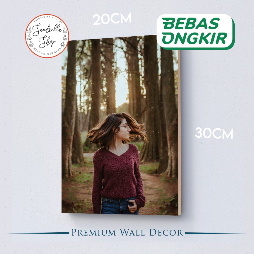 Cetak Foto Custom Termasuk Bingkai Kayu Frameless Poster ukuran 20x30 - 20x30cm