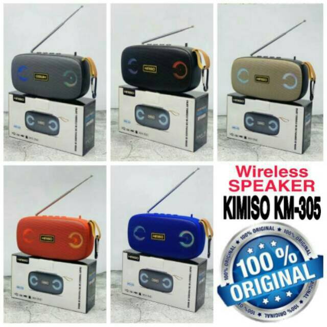 Speaker Bluetooth 5.0 LED KIMISO KM-305 Portable Speker Wireless Antena KMS 305 KMS305