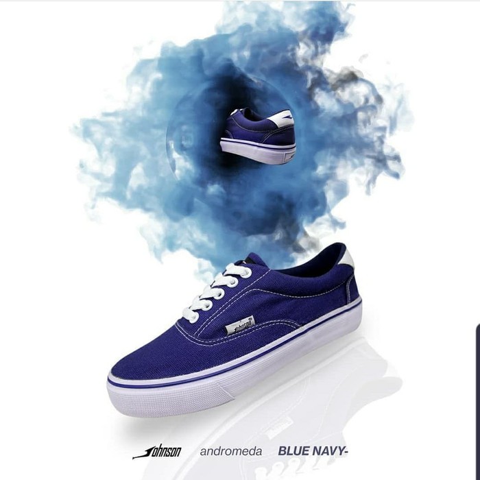 Unik Sepatu Sneakers Johnson Andromeda Navy - Biru, 38 Berkualitas