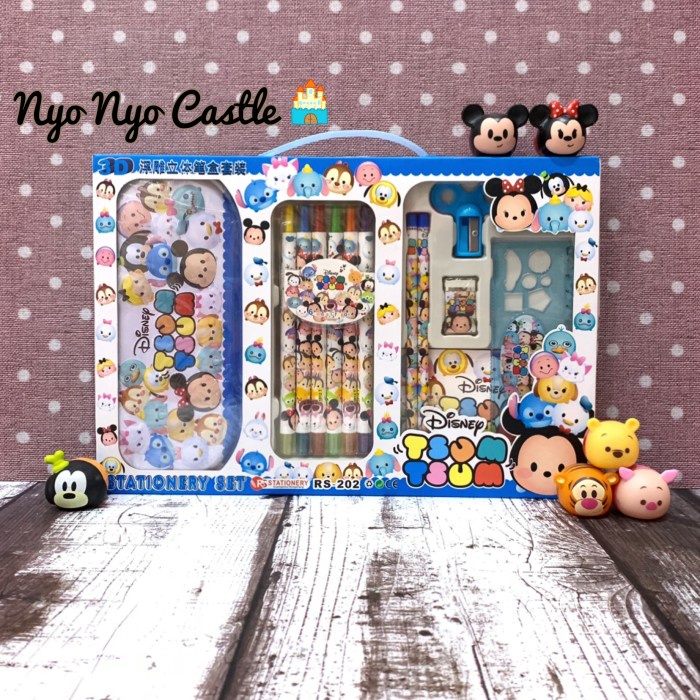

(TERLARIS) Stationary Set 8in1 Alat Tulis Anak Crayon Putar 6 Color TsumTsum Cars - Tsum Tsum