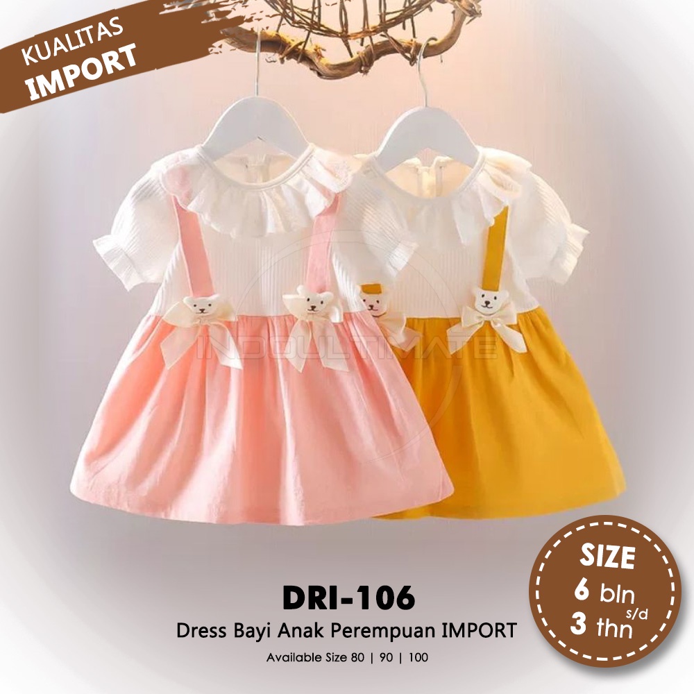 DRI-106 Dress Casual Pesta Anak Perempuan Cewek Import Premium DRI-107 DRI-108 DRI-109 DRI-112  Setelan Baju Rok Renda Impor Bayi Balita Perempuan 6 Bulan - 5 Tahun Baju Anak Perempuan Baju Bayi Perempuan