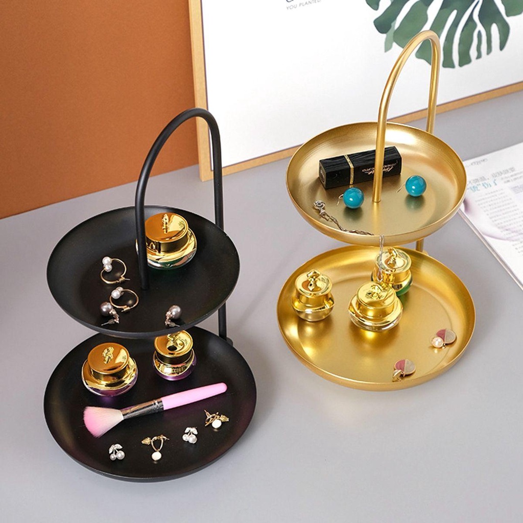 [Elegan] Nampan Penyimpanan Buah Pesta Dapur Pernikahan Dekorasi Perhiasan Menarik Organizer Metal Dessert Shelf