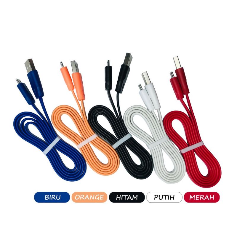 Kabel Data Gepeng Warna Warni ♧ Micro USB