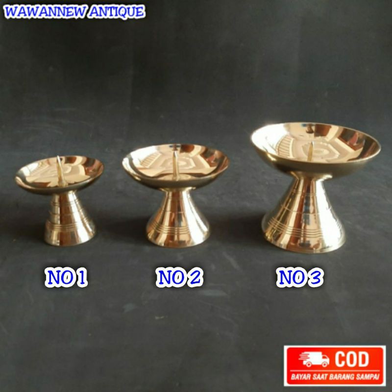 Tempat Lilin Aromaterapi Kuningan Antik Murah Motif Parabola / Candle Holder