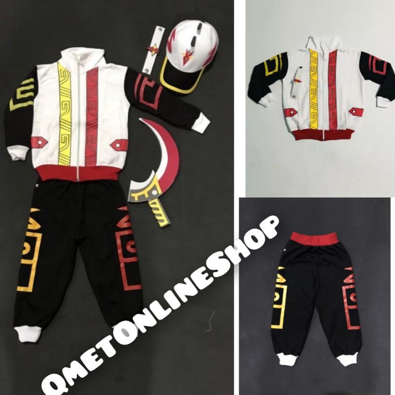 TEEBARU SETELAN BOBOIBOY SUPRA..jaket+celana+pedang+topi+gelang.