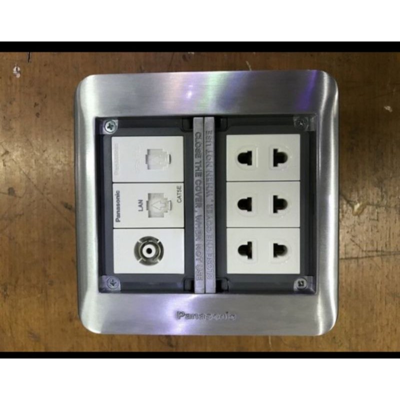 Stop kontak Lantai panasonic New Pop up duplex stop kontak arde
