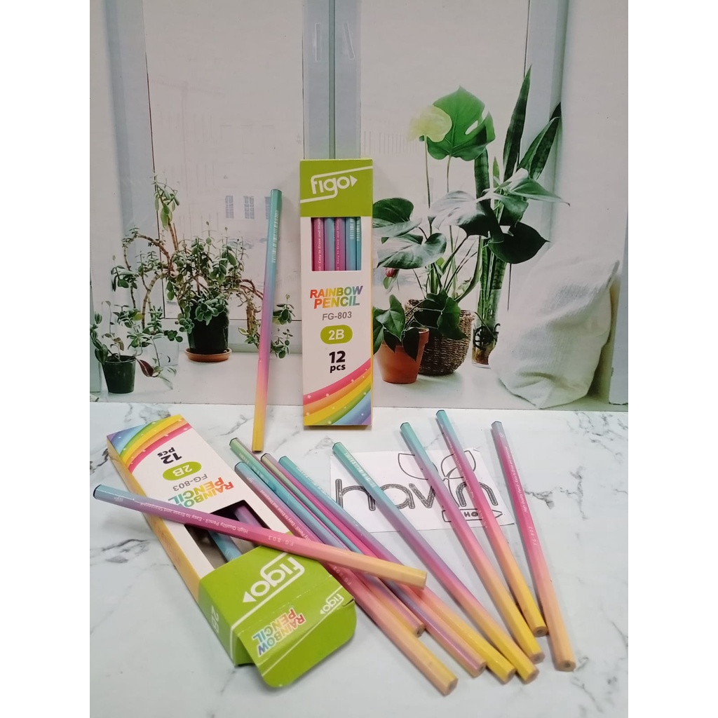 

(12pc) PENSIL 2B body WARNA WARNI/PENCIL FIGO RAINBOW