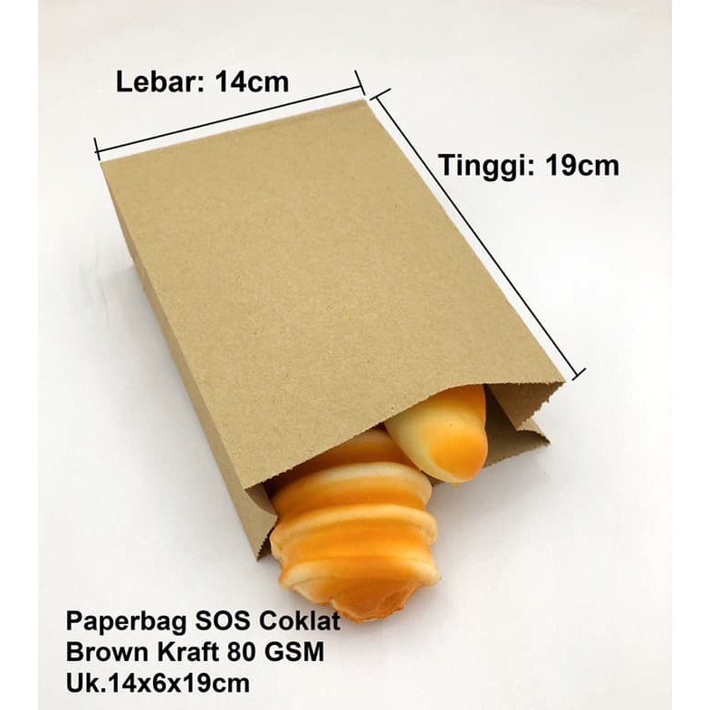 

Paperbag SOS Kantong Kertas Coklat 14x6x19 cm (M) Souvenir Kertas A3 Kertas Bungkus Makanan / Roti