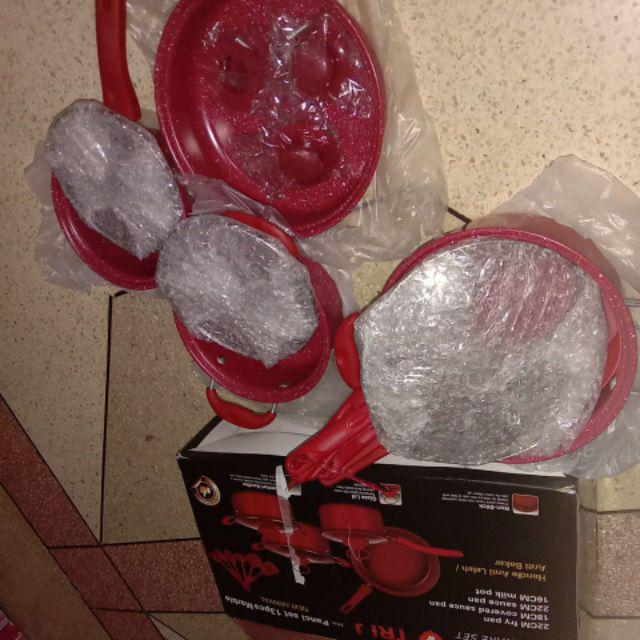 Panci Set Lengkap Isi 13 Pcs  Cookware Merk Tri J Bahan Istimewa Anti Lengket