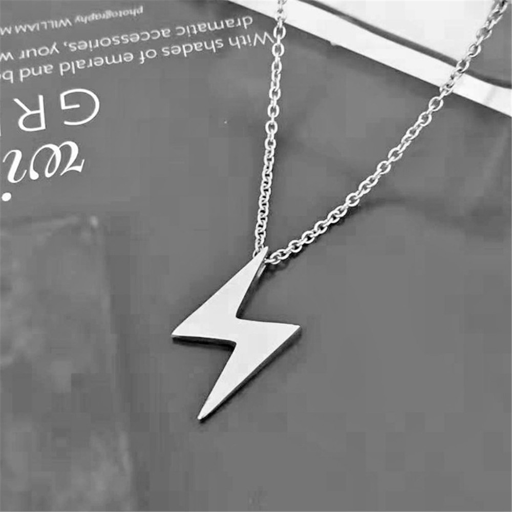 【COD Tangding】Retro Do Old Lightning Shape Necklace Boy Hip Pop Cool Girl Chain Necklace Accessory Jewelry