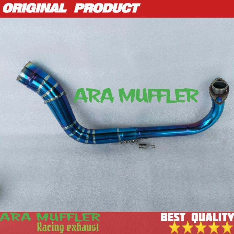 pipa leher knalpot bluemon bluegold Mio J M3 Soul GT Xeon injeksi Xride fino 125