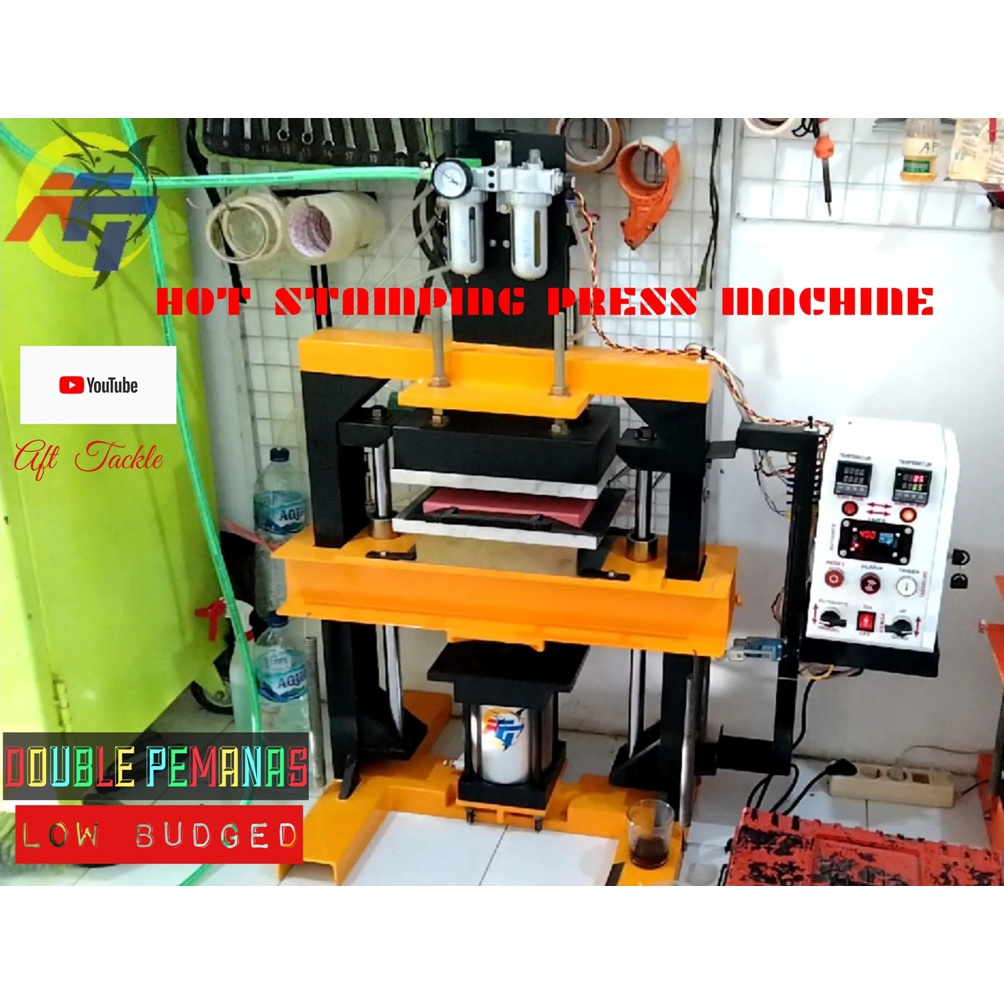 MESIN HOT STAMPING Pneumatic DOUBLE HEATER  PEMANAS DOUBLE low budged