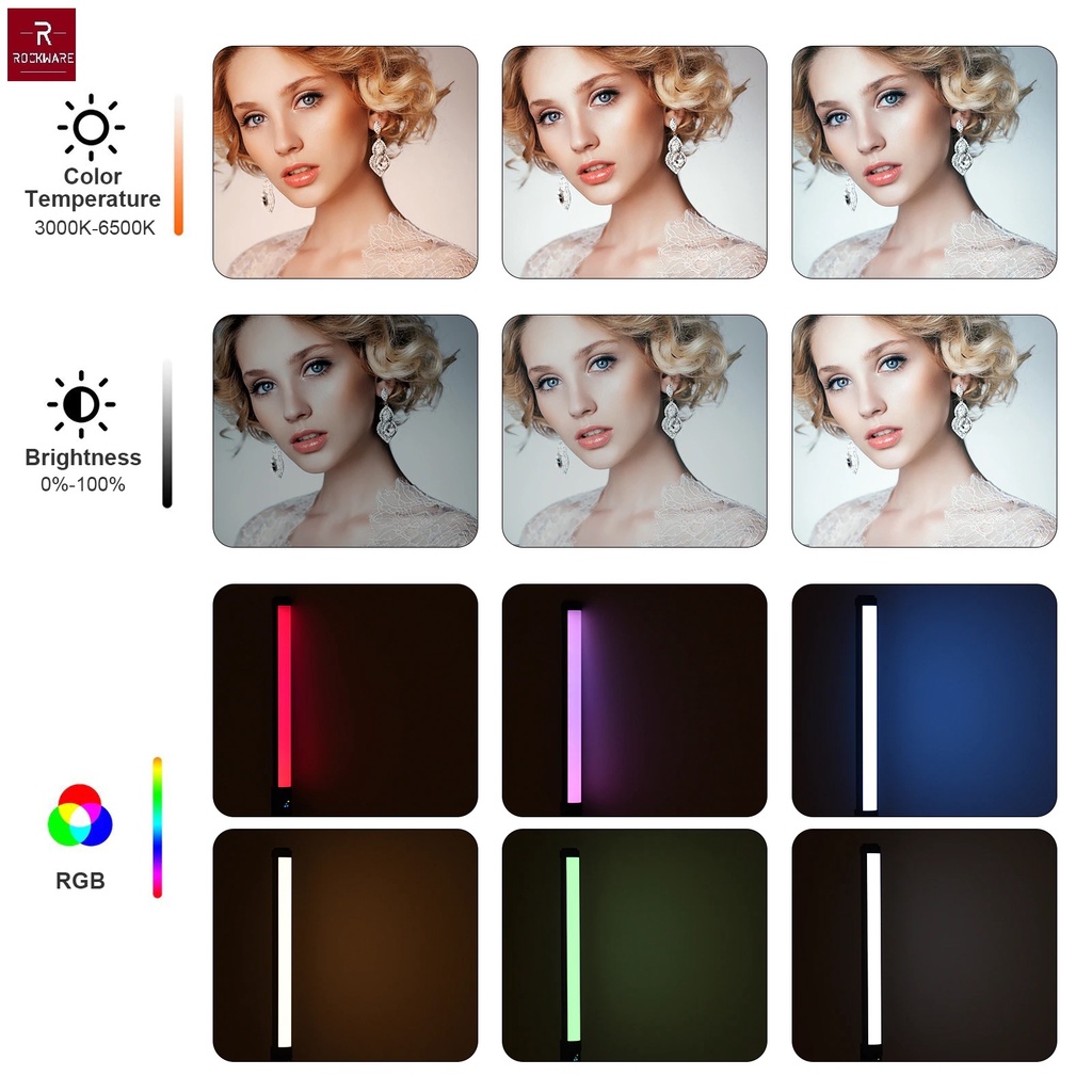 AKN88 - ROCKWARE RGB Colorful Handheld Lighting Stick - Alat Cahaya Fotografi