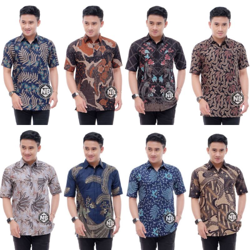 SIZE S M L XL XXL XXXL BSWART Batik HRB026 Kenongo Hem Pendek Padi Batik Pria Lengan Pendek Seragam