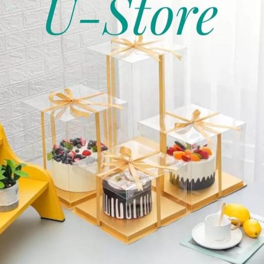 

Cake Box Mika Dus Kotak Kue 26 X 26 Cm Tutup Transparant Pet
