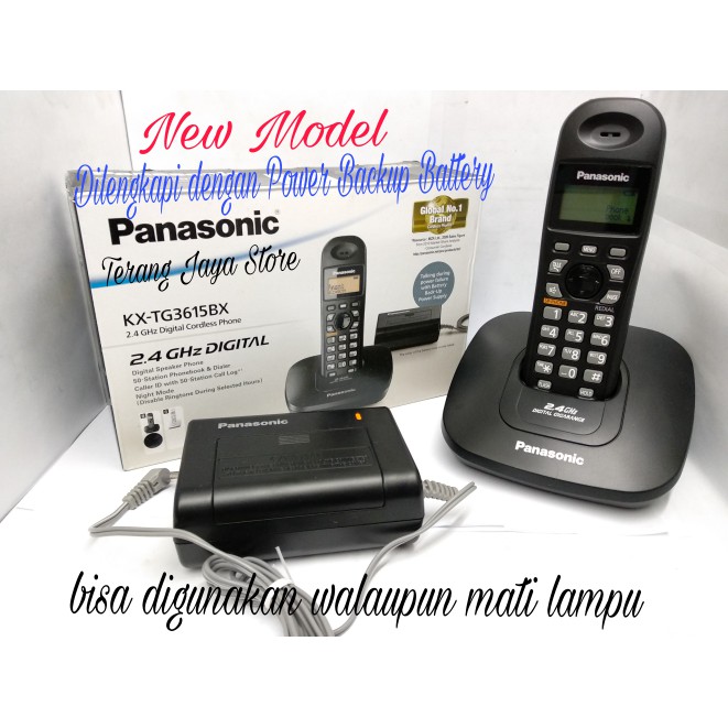 

Telepon Wireless Panasonic KX-TG3615 (Battery Backup) (2.4Ghz) (Hitam)