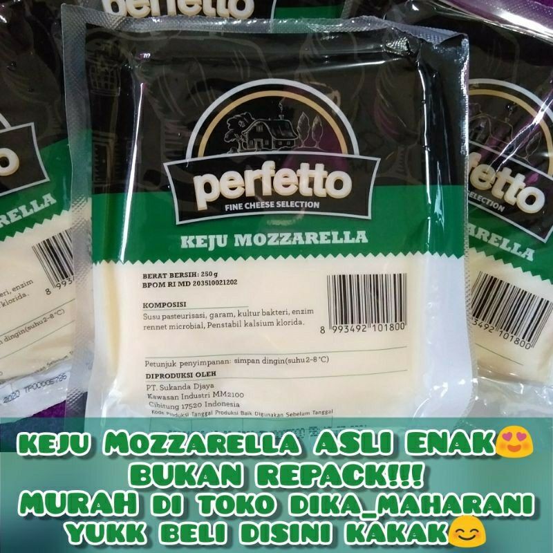

250gr Keju Mozzarella Perfetto ori enak