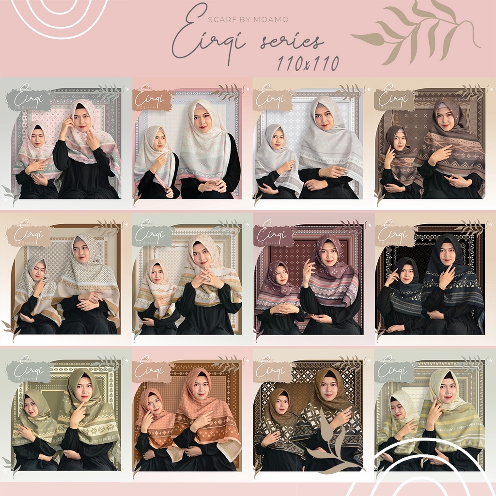 Hijab Segi Empat | Kerudung Segi Empat Voal Print | Jilbab Eirqi Series 110x110