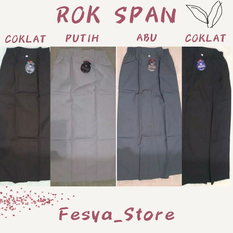 Rok Span Putih, Abu, Coklat, Hitam ,Rok Span Pramuka , Rok Span SMA , Rok Span Hitam, Rok Span Putih