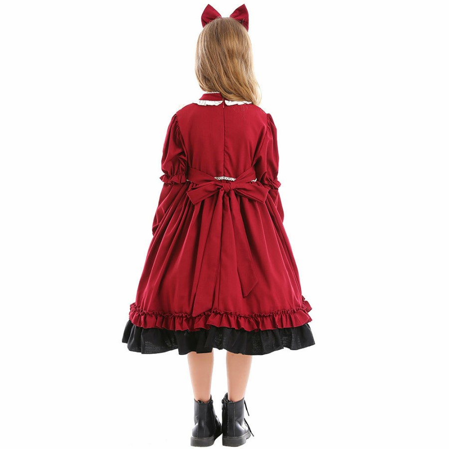 Spanish Lolita Girl Costume Halloween anak Dress anak perempua Spanyol