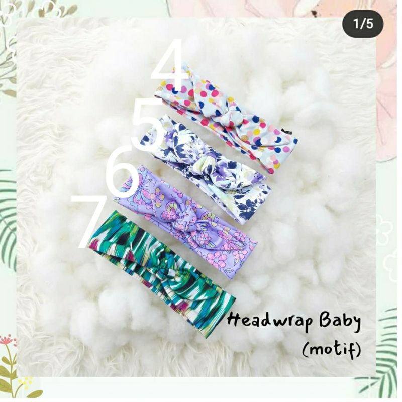HeadWrap Motif Bayi dan Anak kshfasion