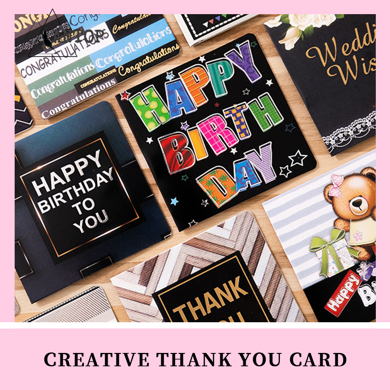 Happy Birthday Thank You Greeting Card Wedding Supplies Holiday Gift Card Kartu Ulang Tahun ANTOP