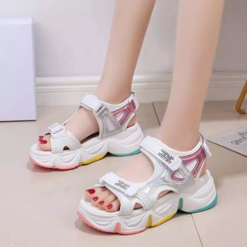 RK Collection - Sandal Wanita Imprt Berhologram Korea style Bd27-3