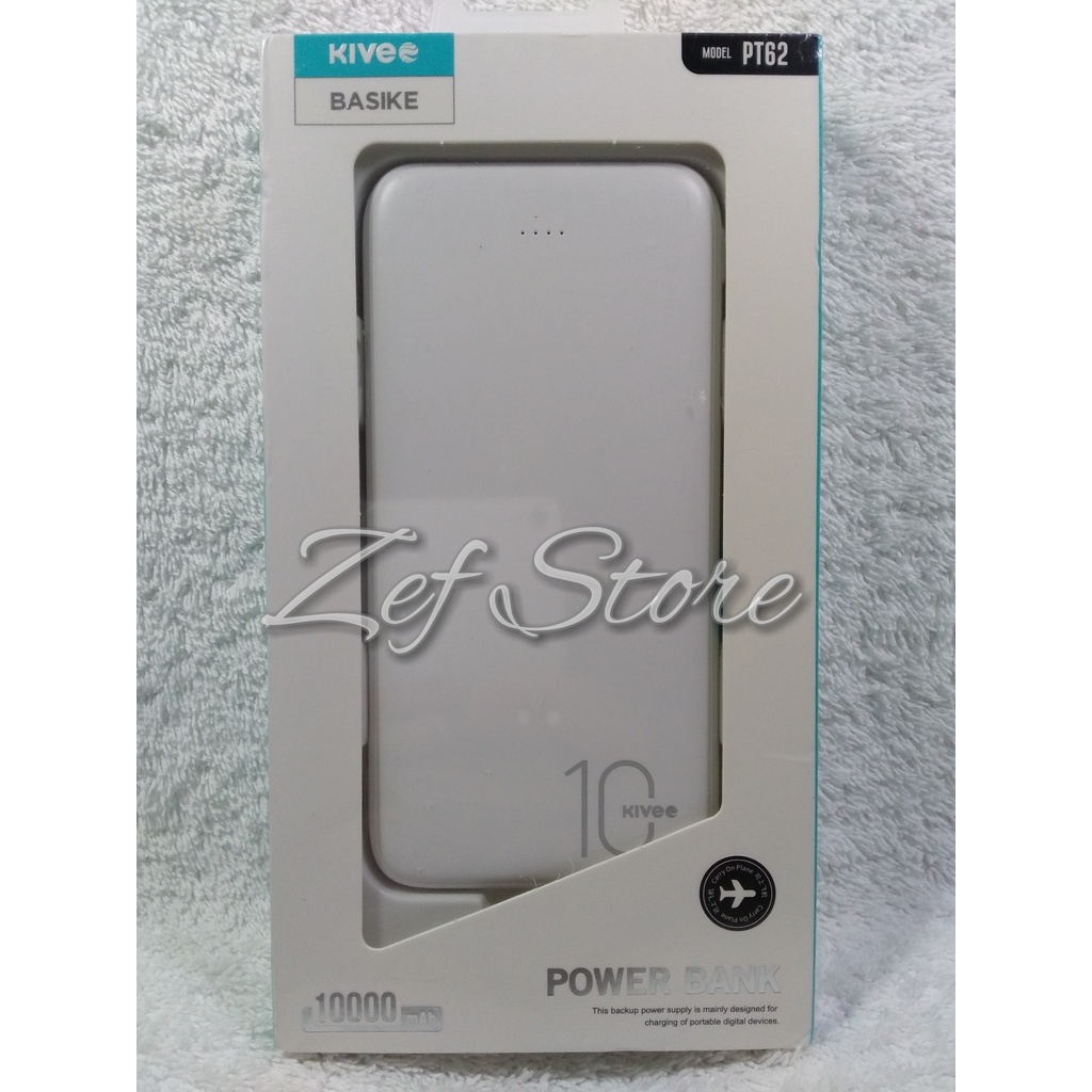 [ORIGINAL] KIVEE BASIKE KV-PT62 10000mAh Dual USB 2.1A Fast Charging Powerbank - 10000 mAh Power Ban