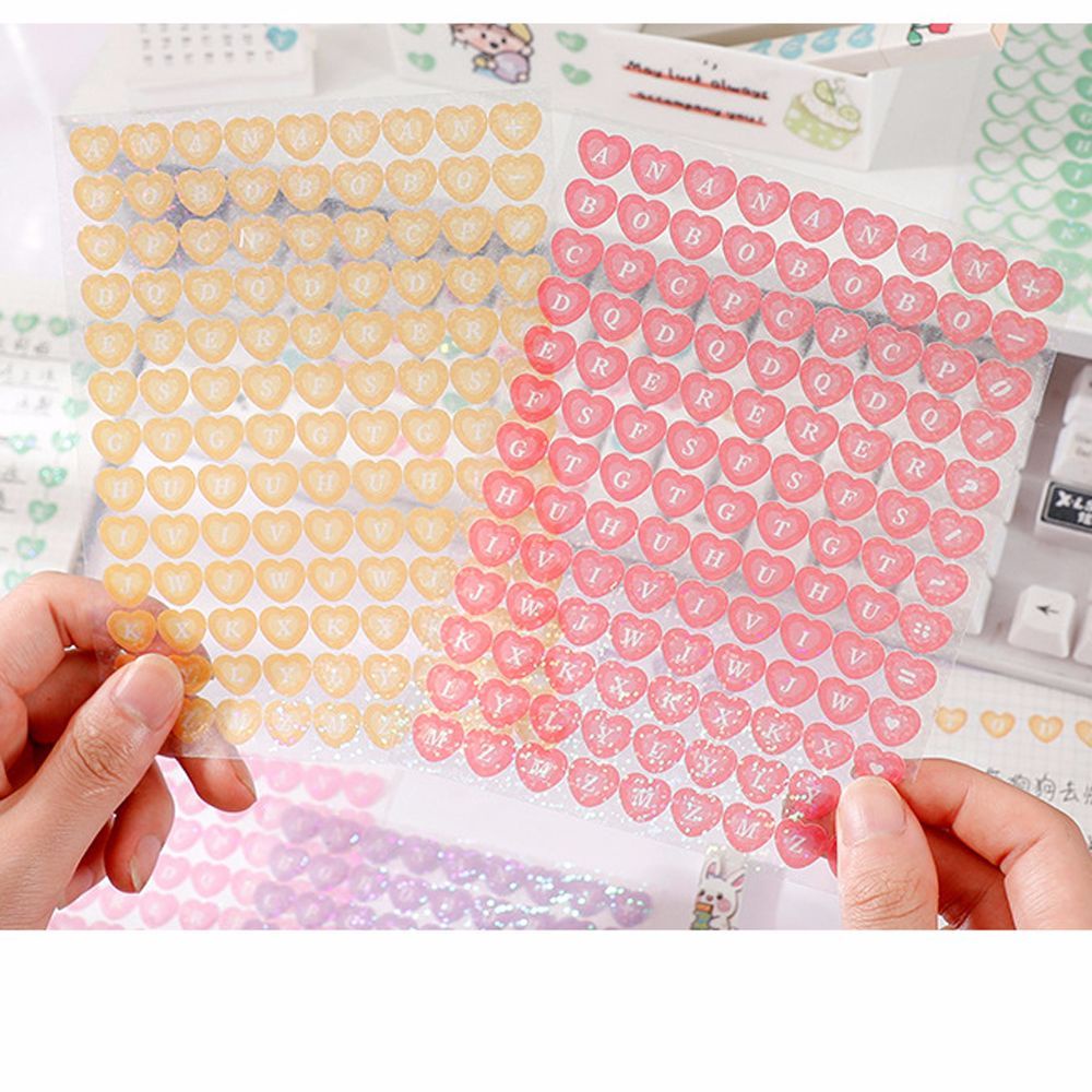 Lanfy Stiker Motif Hati Untuk Dekorasi Handbook / Jurnal / Keyboard