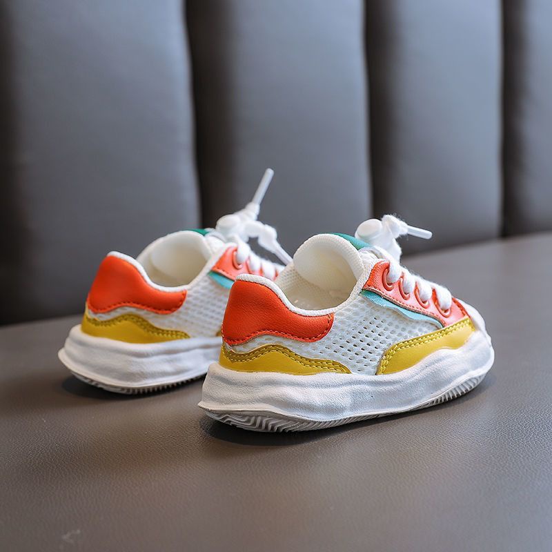 Sneakers Korea anak laki laki 0-6 Tahun WHITE ORANGE / Sepatu sneakers bayi unisex Import Korea / SN-025 ananakstore