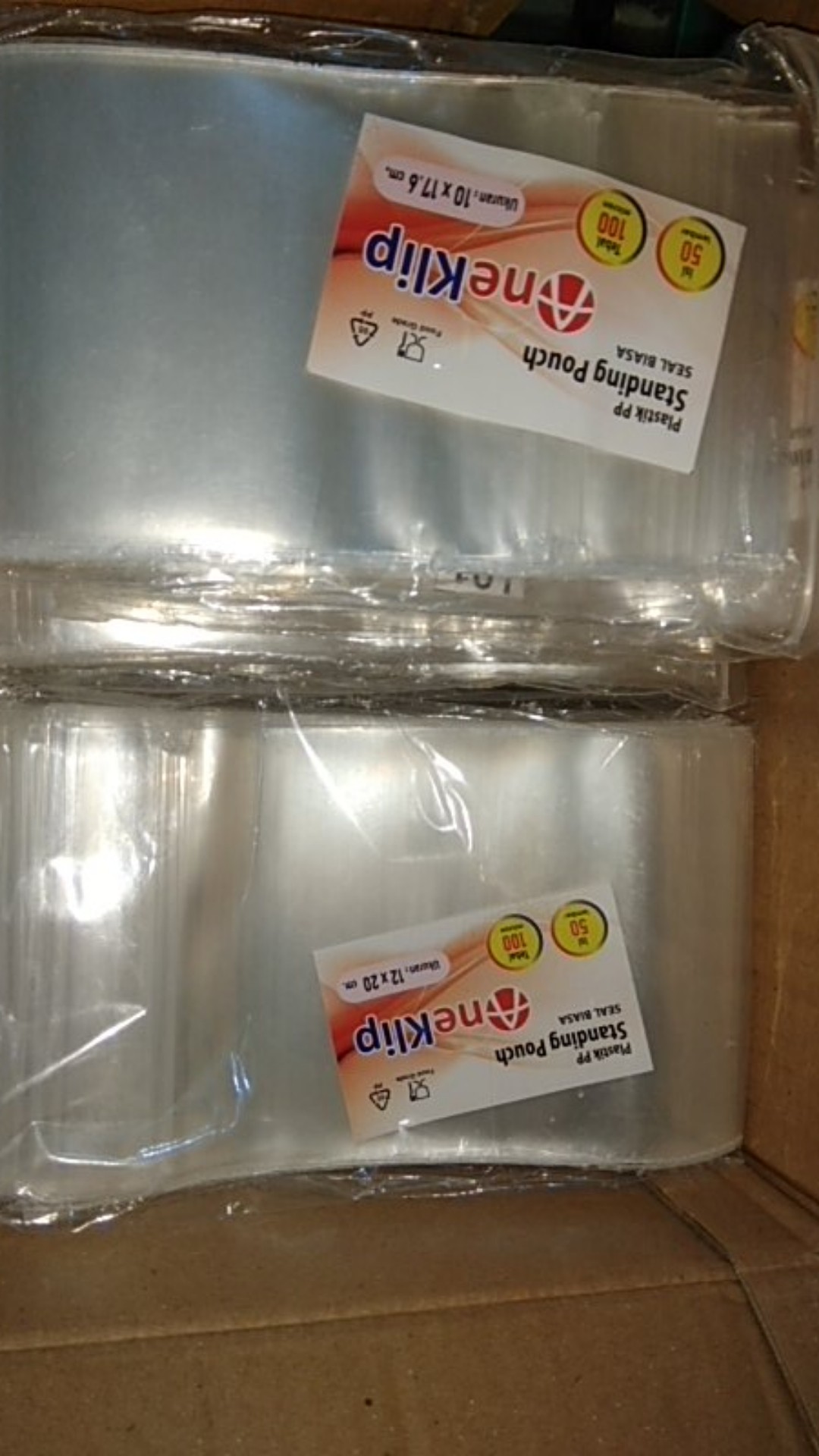 Standing Pouch One Klip 10 X 17,6 Cm / 12 X 20 Cm / Plastik Pp Food Grade Isi 50 Pcs