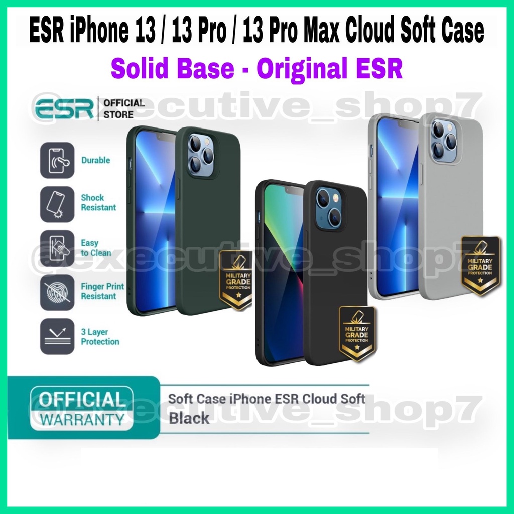 ESR iPhone 13 / 13 Pro / 13 Pro Max Cloud Soft Case - Solid Base - Original ESR -  501041 / 501042 / 501043 / 501044 / 501045 / 501046 / 501047 / 501048 / 501049