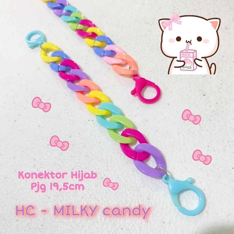 Kalung Tali Masker Konektor Hijab Rantai korea / strap mask PERMEN KRISTAL earloop headloop