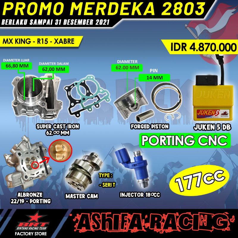 PAKET BOREUP BRT VIXION ,R15,MX KING ,XABRE ( blok ceramic )