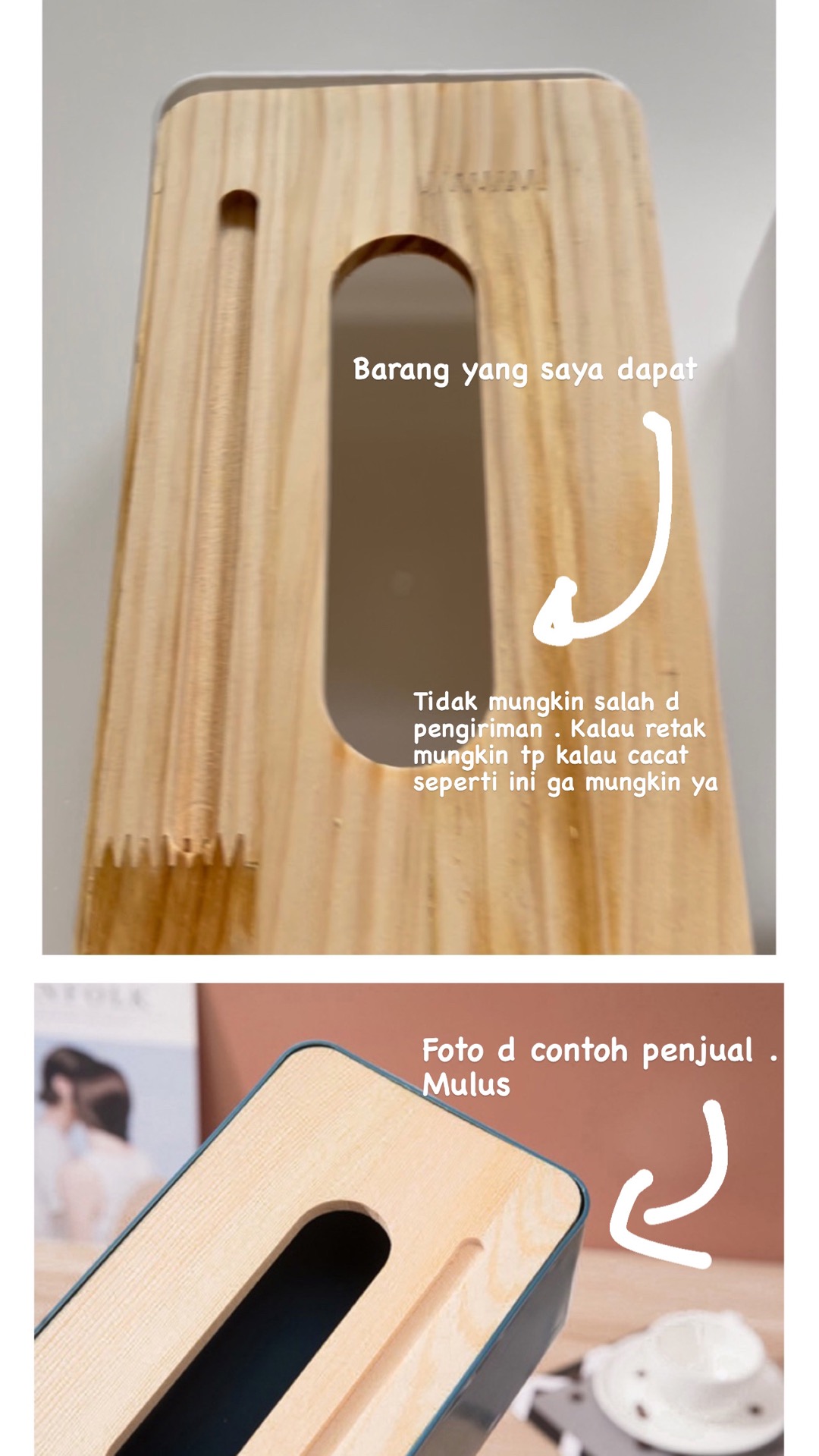 Kotak Tisu 2in1 /tissue Box Persegi Panjang / Tempat Tissu Dengan Slot Handphoe Premium