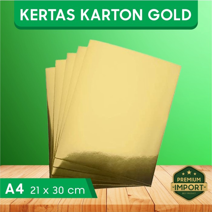 

Karton Emas - Kertas Emas - Karton Gold -21x30 cm (A4) - (22 lb)