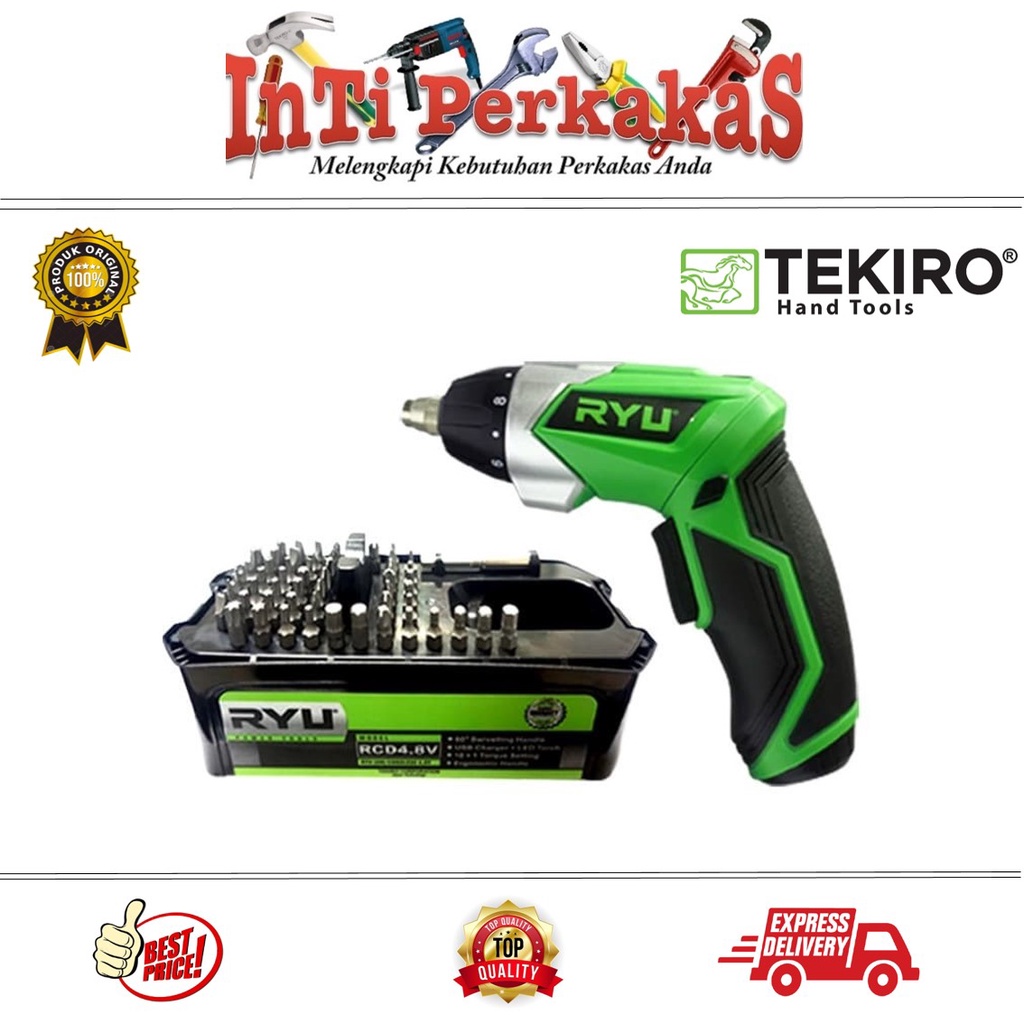 BOR LISTRIK WIRELESS CHARGER RCD4.8V RYU TEKIRO ALAT PERTUKANGAN MESIN BOR OBENG CORDLESS TEKIRO