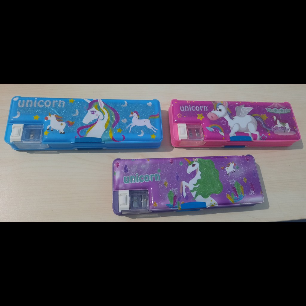 

Tempat Kotak Pensil Magnet Gliter Serutan 2 Lubang Unicorn GP 9294