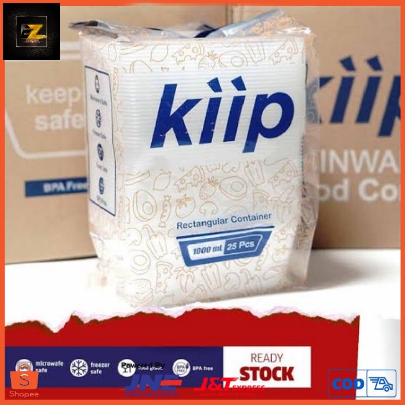 KIIP Rectangular 1000 ml box makanan food container wadah makanan